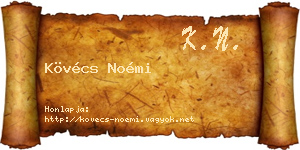 Kövécs Noémi névjegykártya